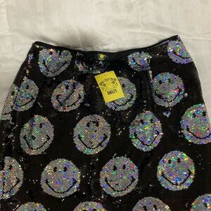Any old Iron Sequin Smiley Face Skirt - Black NWT, sold out